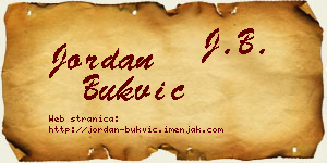 Jordan Bukvić vizit kartica